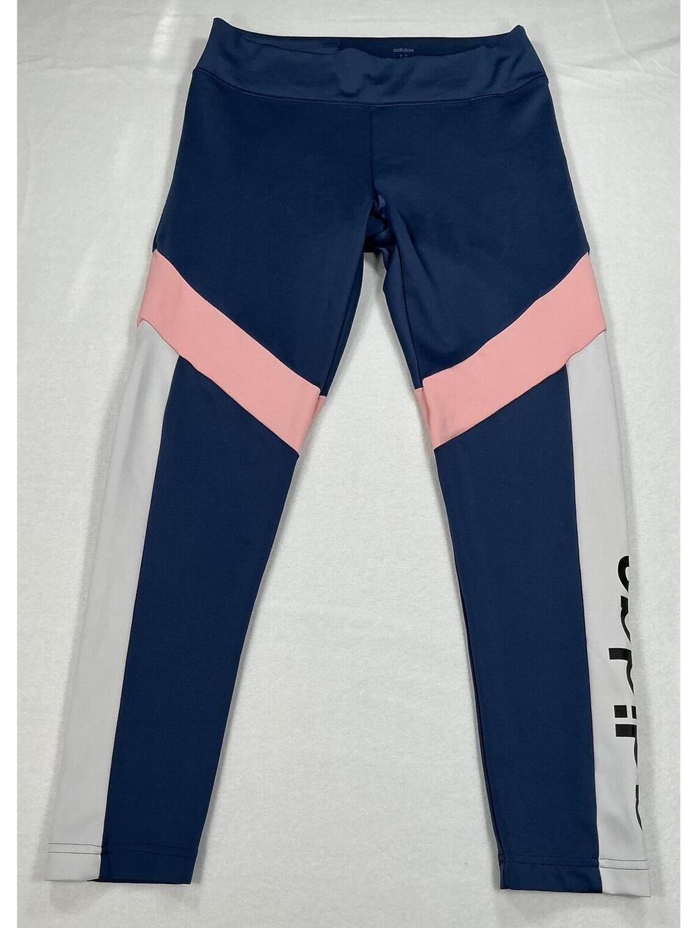 Adidas Climalite Women's‎ Colorblock Leggings Size M Navy Pink White